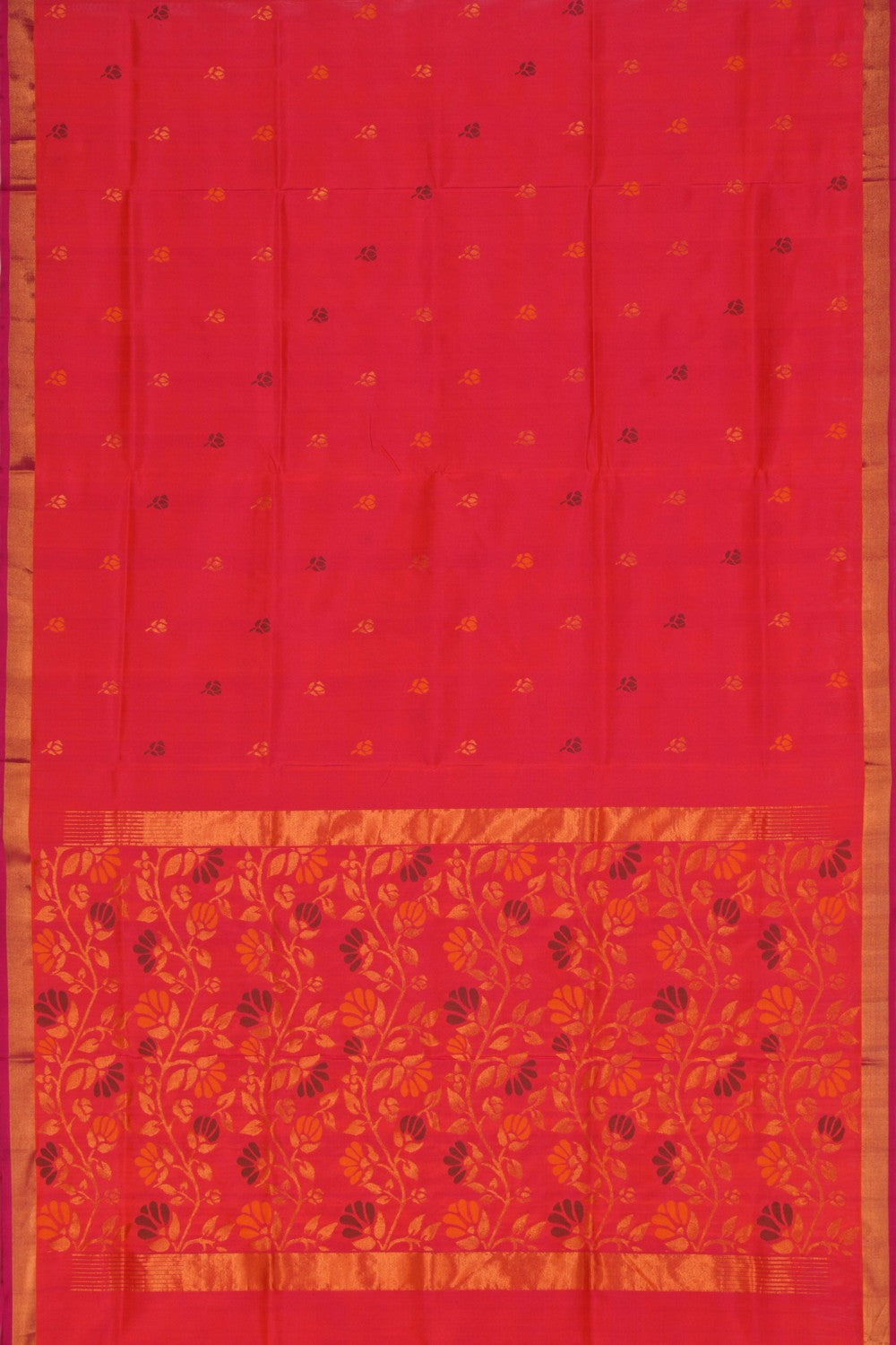 Image of Uppada Silk Pinkish Red Saree
