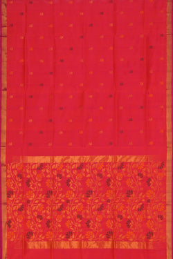 Image of Uppada Silk Pinkish Red Saree