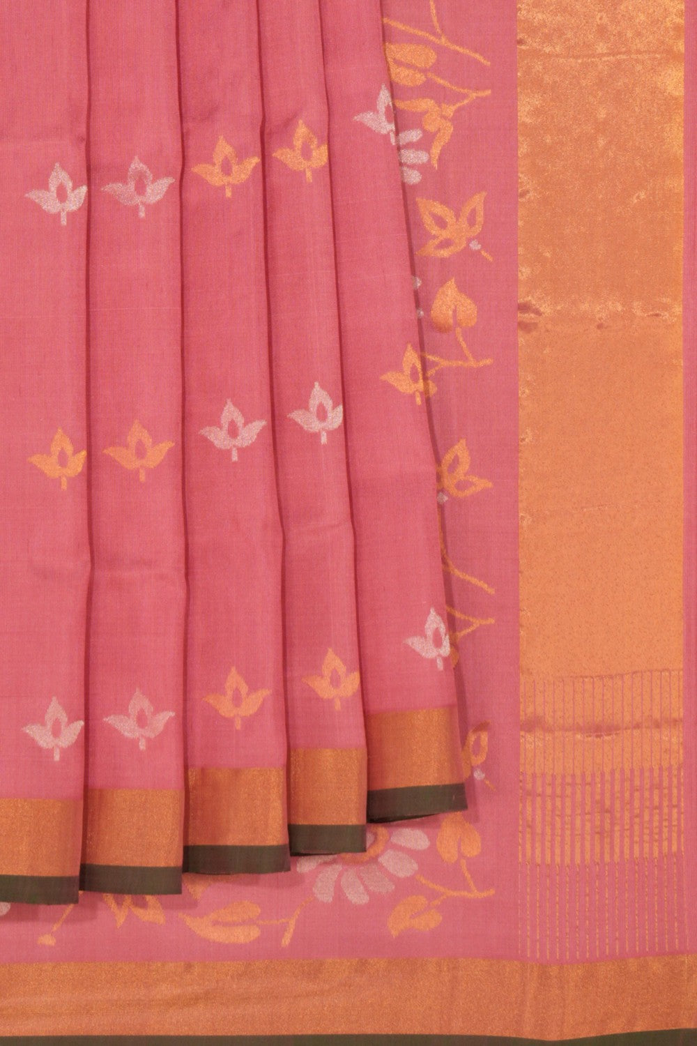 Uppada Silk Peach Pink Saree