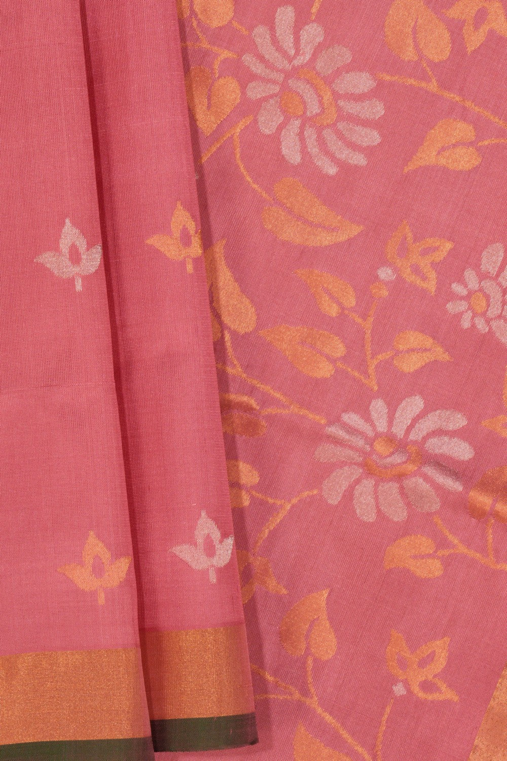 Uppada Silk Peach Pink Saree