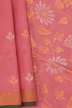 Image of Uppada Silk Peach Pink Saree