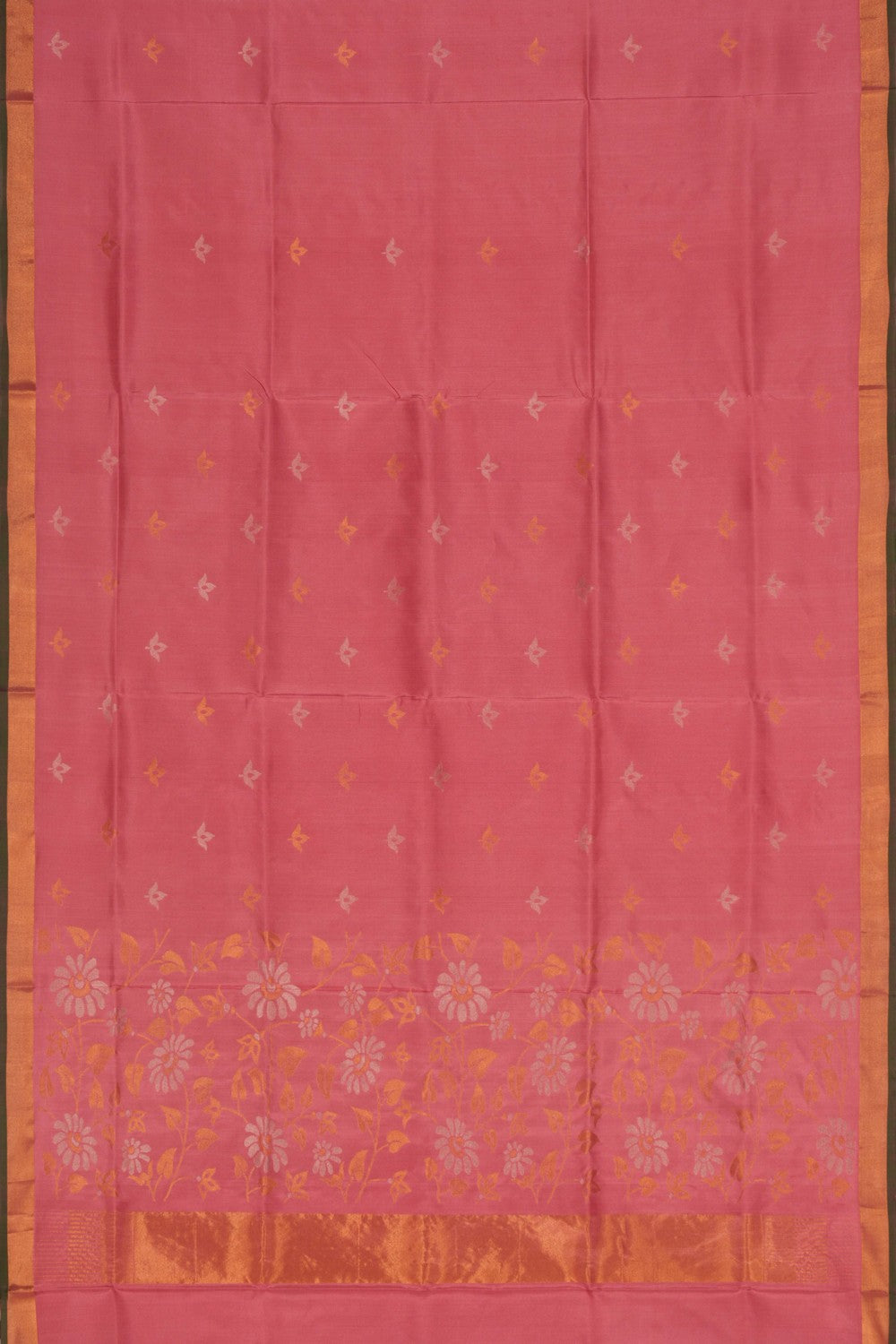 Uppada Silk Peach Pink Saree