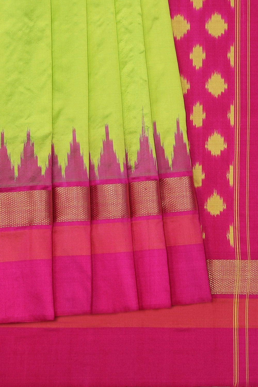 Pochampally Silk Light Yellowish Green Saree