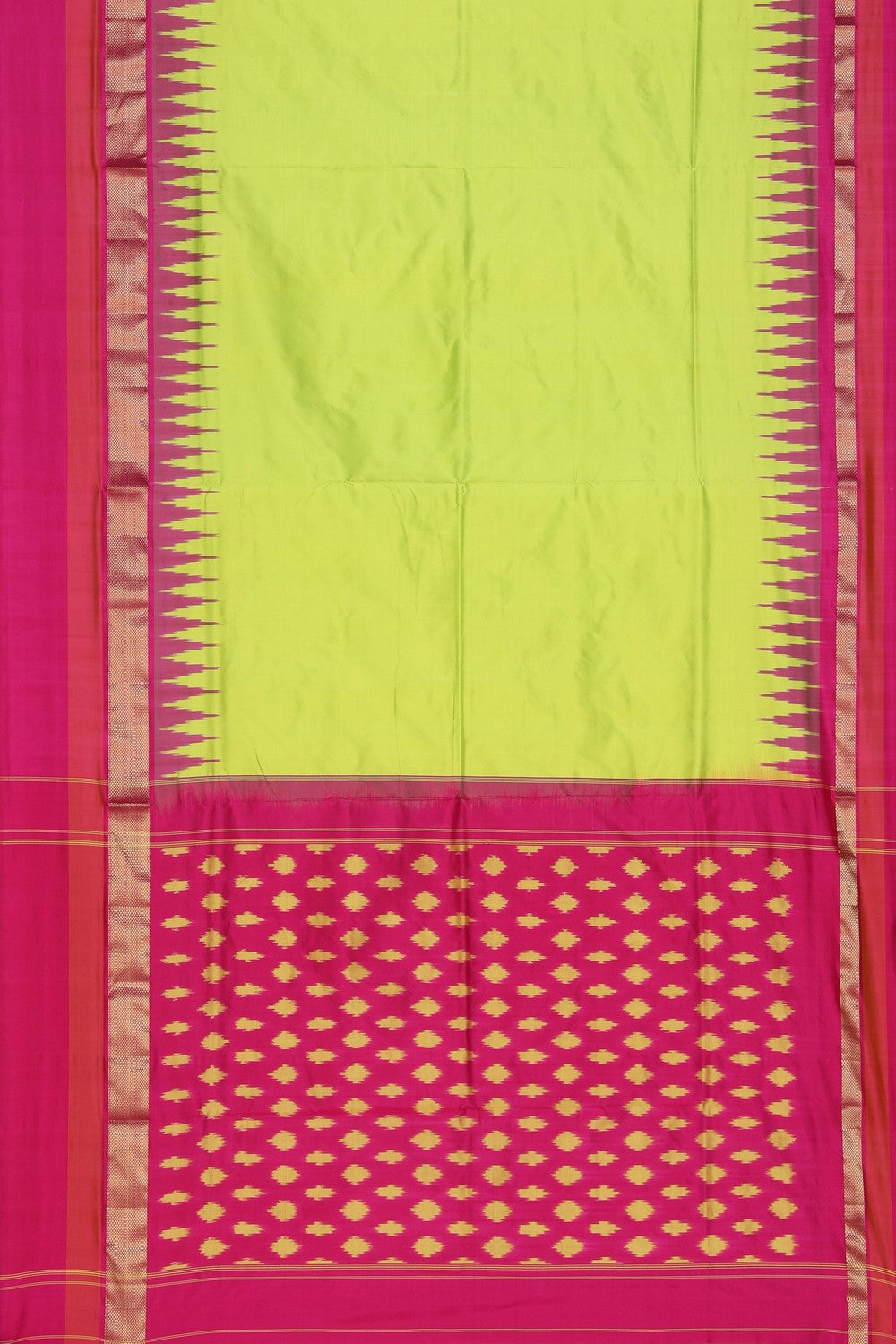 Pochampally Silk Light Yellowish Green Saree