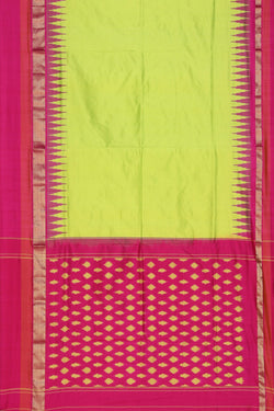 Image of Pochampally Silk Light Yellowish Green Saree