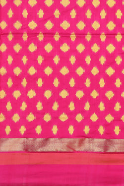 Image of Pochampally Silk Light Yellowish Green Saree