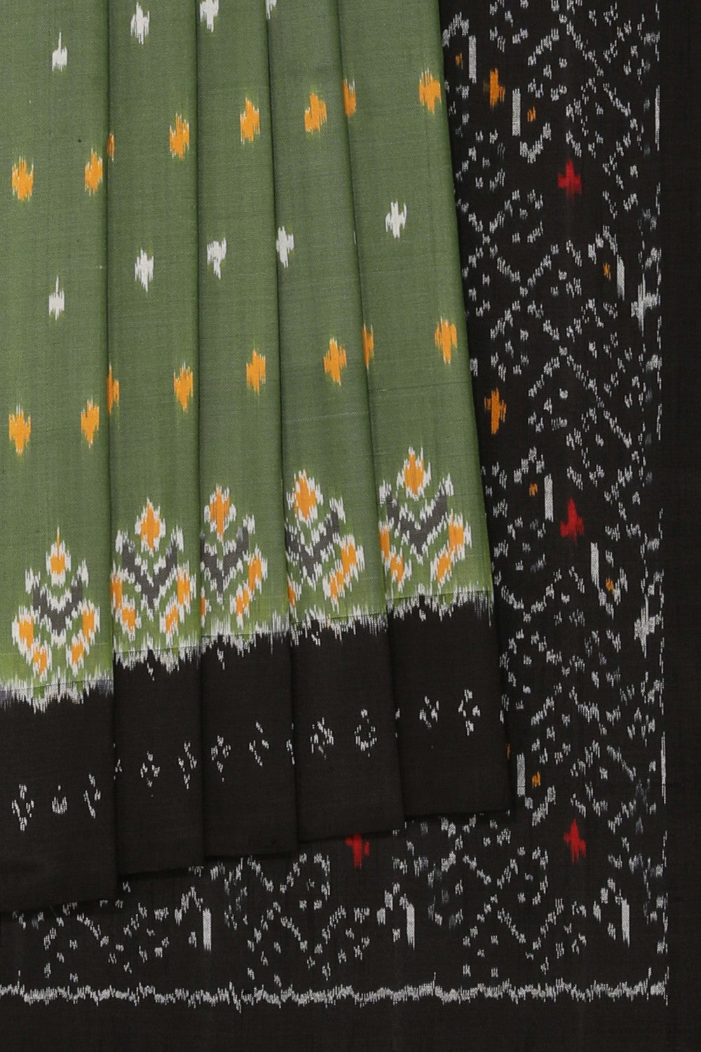 Pochampally Ikat Sage Green Saree