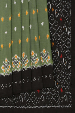 Image of Pochampally Ikat Sage Green Saree