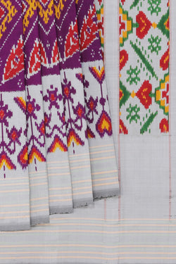 Image of Pochampally Ikat Violet Saree