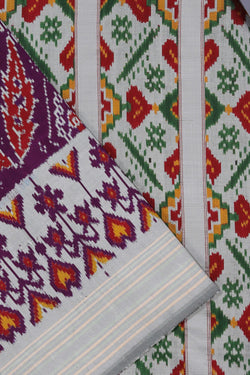 Image of Pochampally Ikat Violet Saree