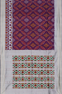 Image of Pochampally Ikat Violet Saree