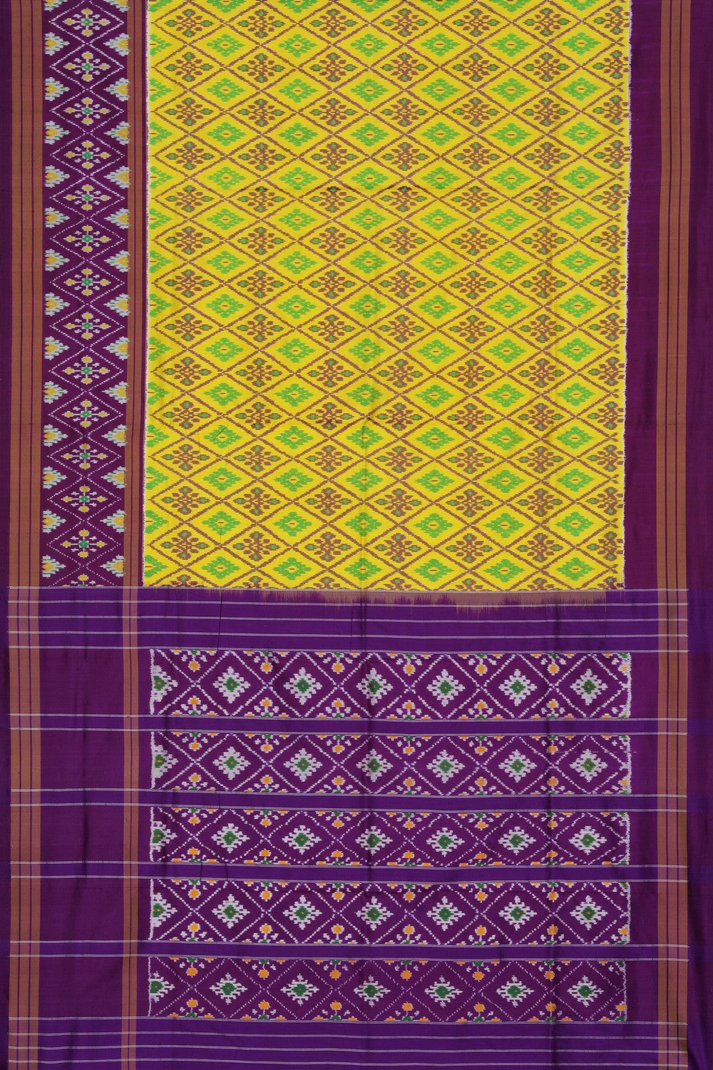 Pochampally Ikat Yellow Saree