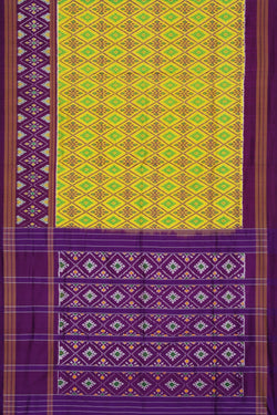 Image of Pochampally Ikat Yellow Saree