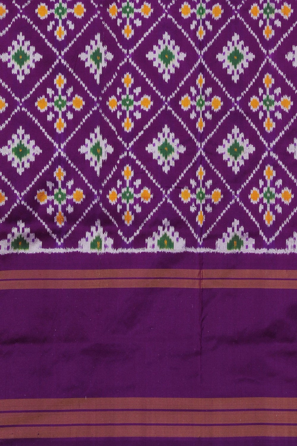 Image of Pochampally Ikat Yellow Saree