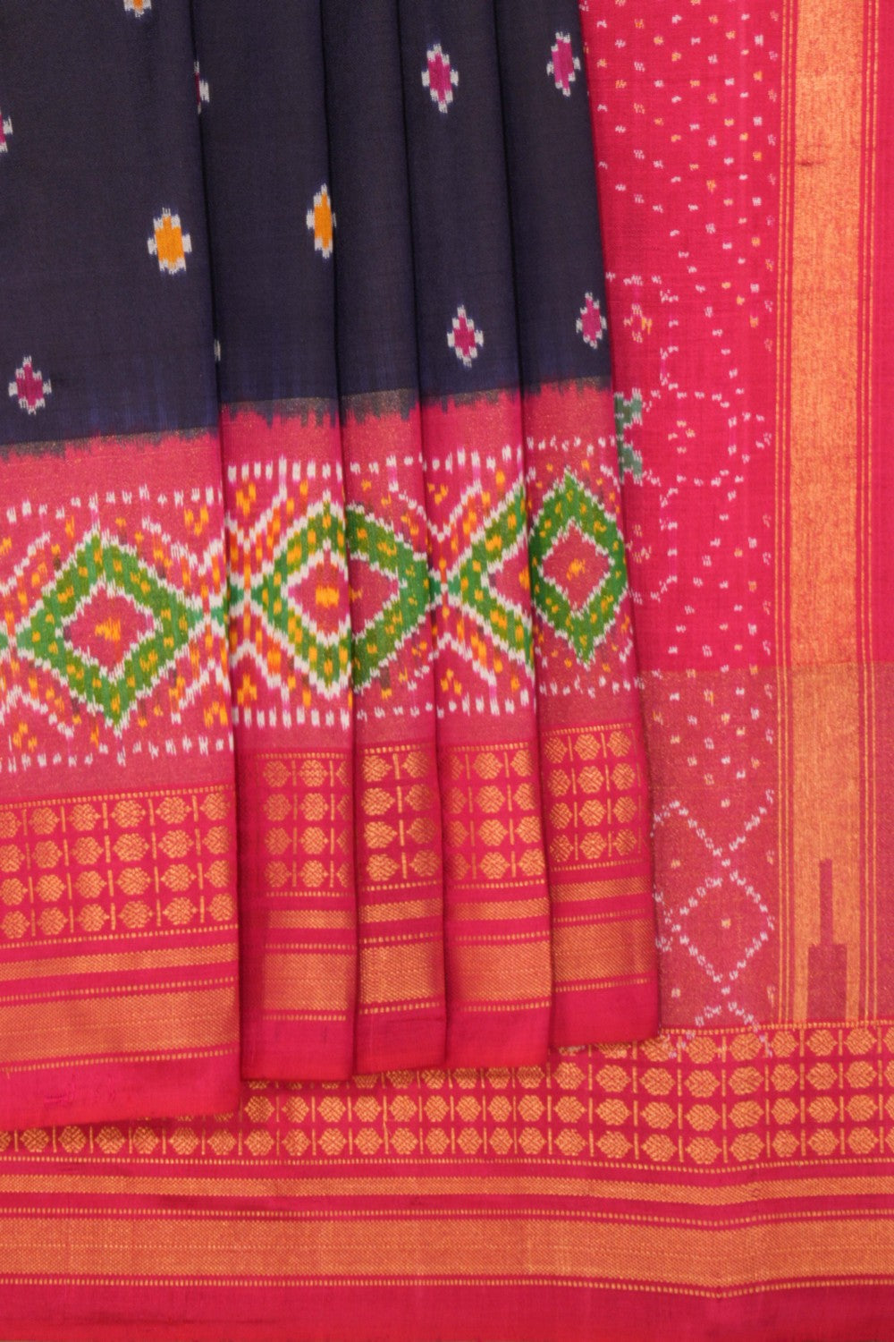 Pochampally Ikat Navy Blue Saree