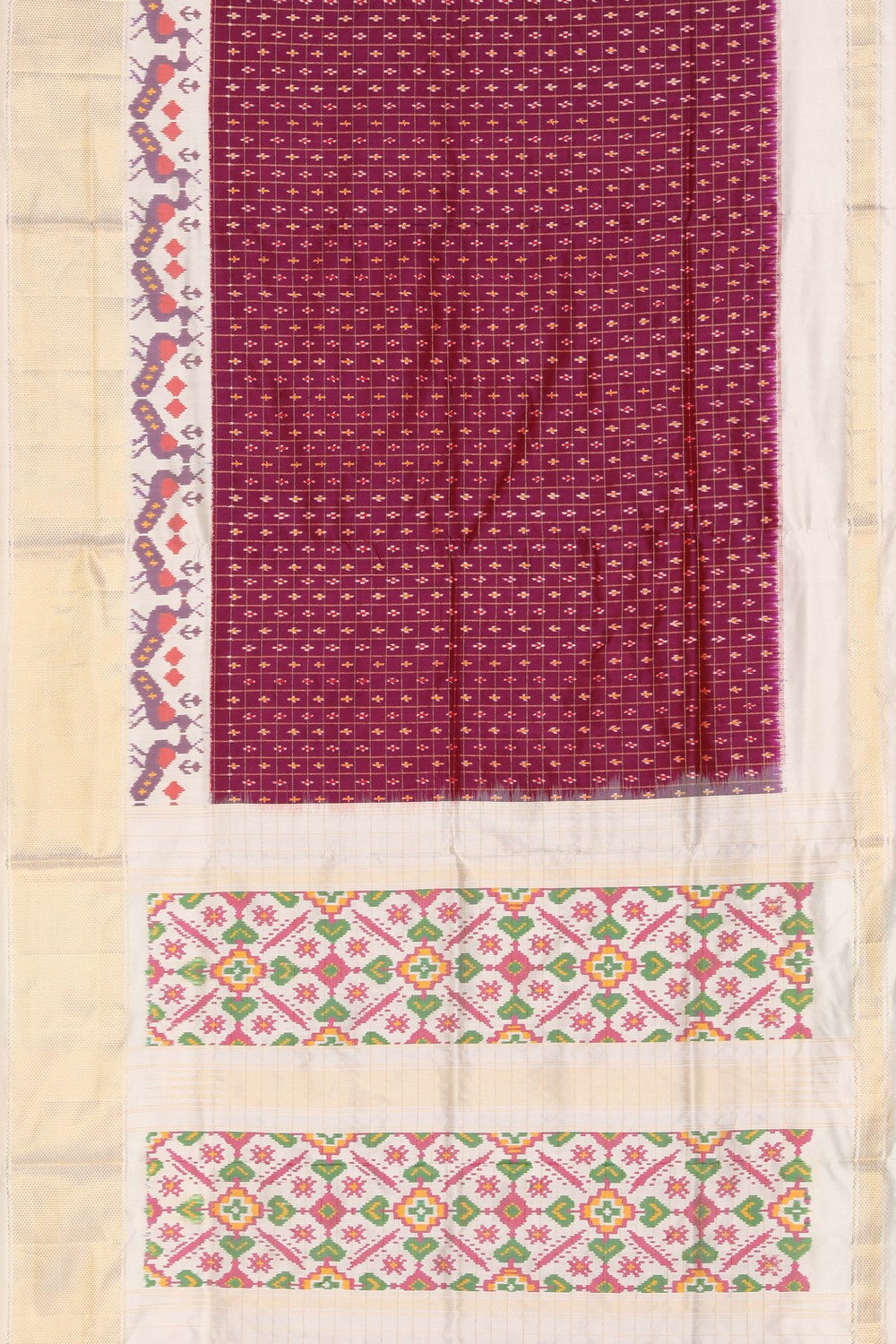 Pochampally Ikat Deep Wine Saree