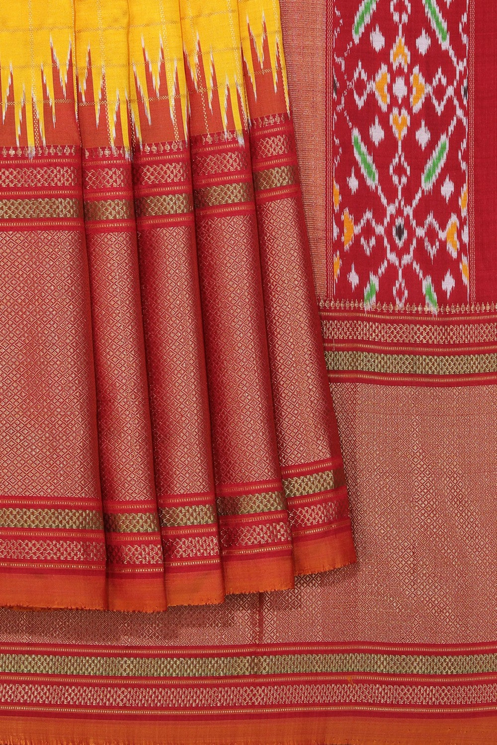 Pochampally Silk Yellow Saree