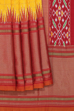 Image of Pochampally Silk Yellow Saree