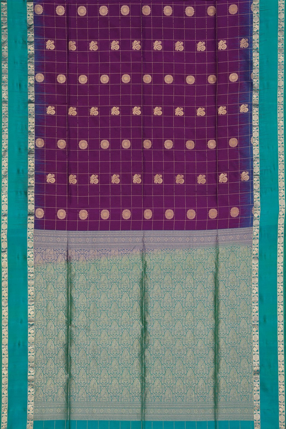 South Silk Kattam Purple Saree