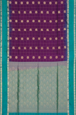 Image of South Silk Kattam Purple Saree