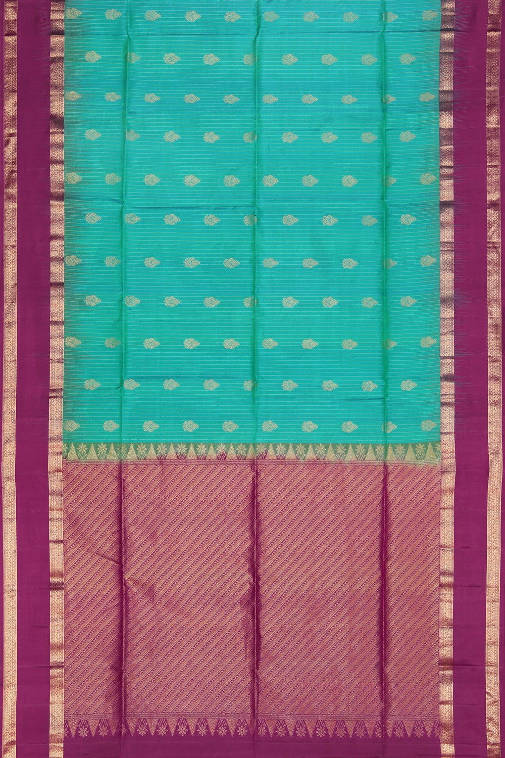 South Silk Teal Green Saree