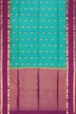 Image of South Silk Teal Green Saree