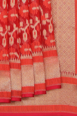 Image of Kora Silk Red Saree