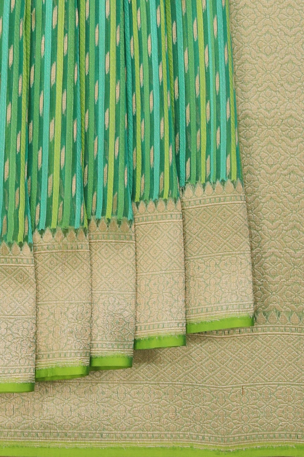 Kora Silk Vibrant Green Saree