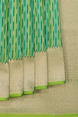 Image of Kora Silk Vibrant Green Saree