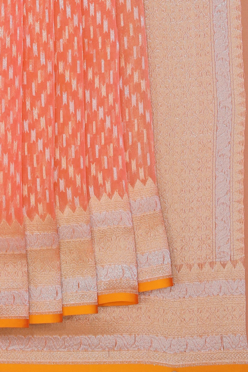 Kora Silk Peach Saree