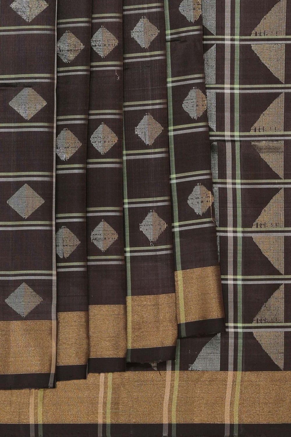 South Silk Kattam Brown Saree