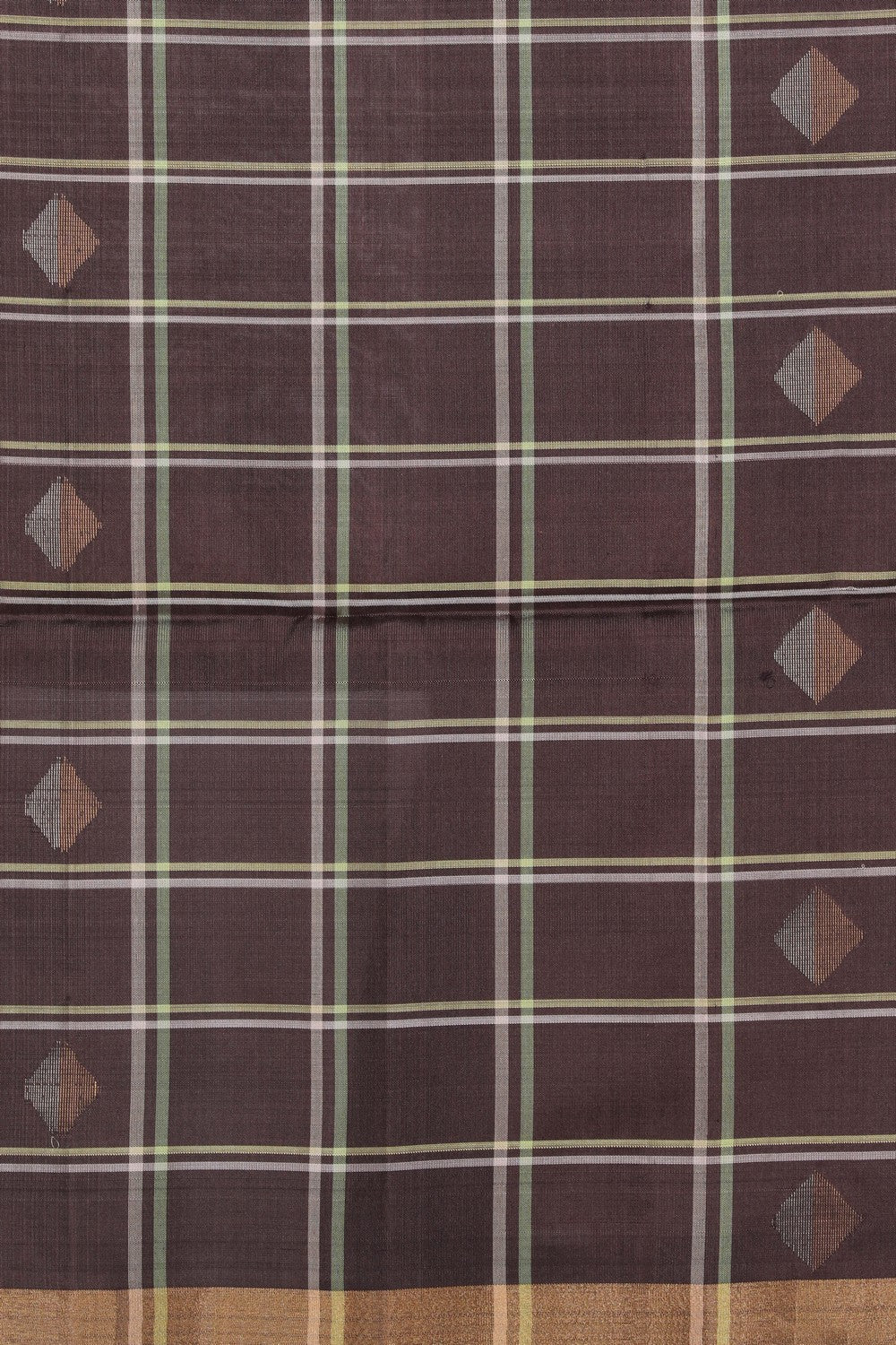 South Silk Kattam Brown Saree