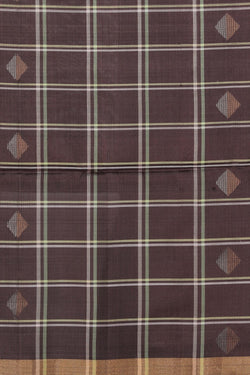 Image of South Silk Kattam Brown Saree