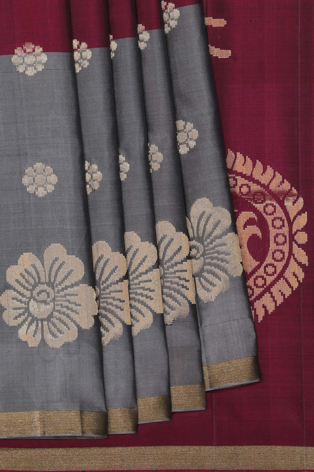 South Silk Grey Saree