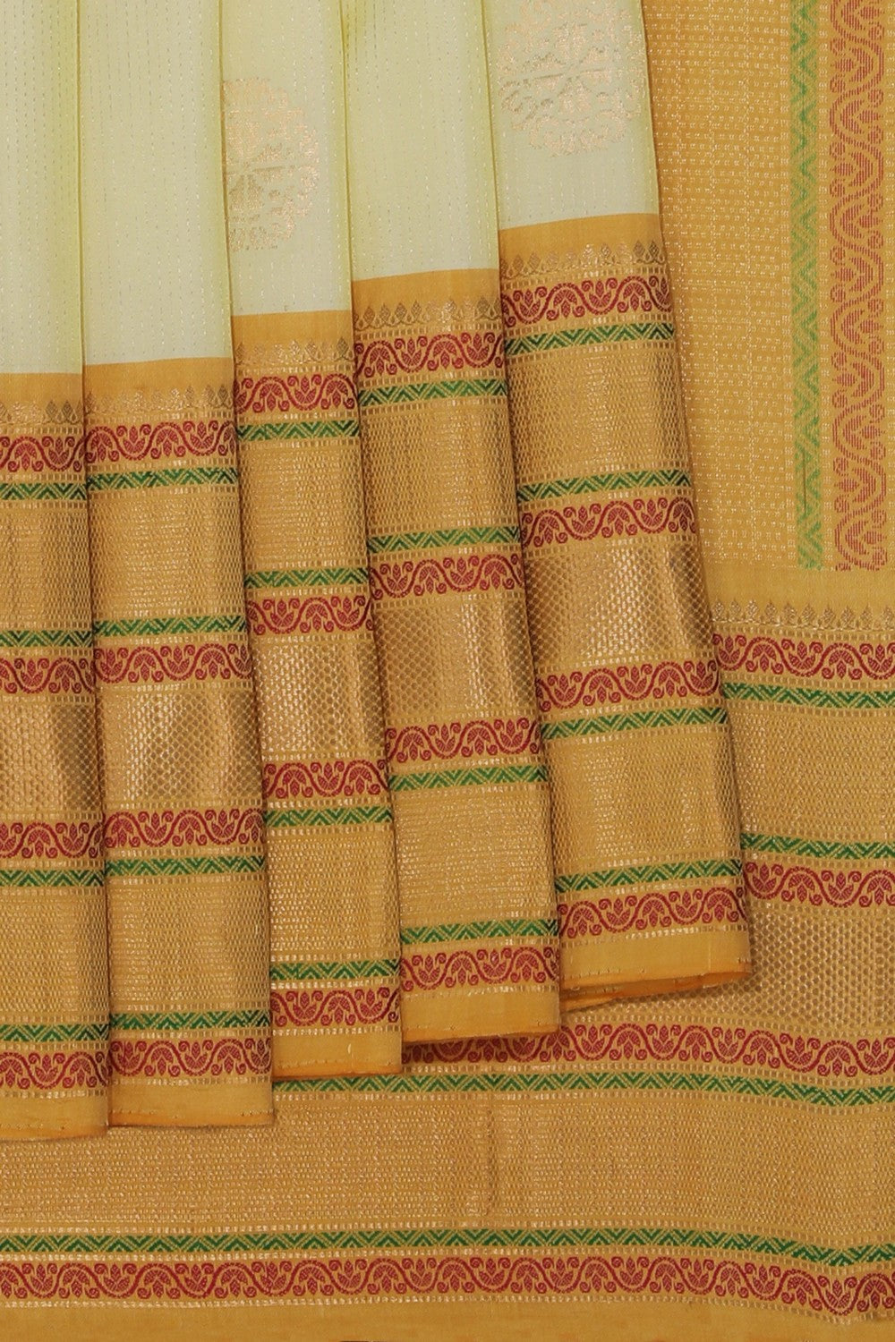 South Silk Cream Saree