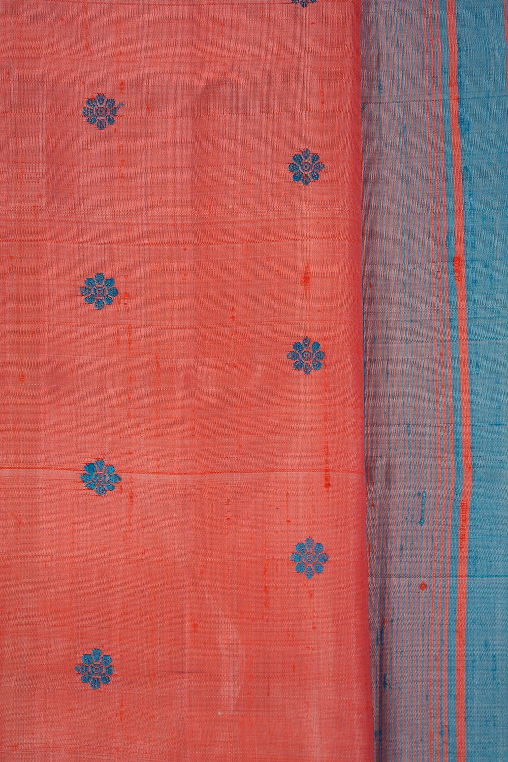 Gadwal Dupion Silk Coral Pink Saree