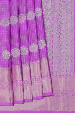 Image of South Silk Kattam Purple Saree