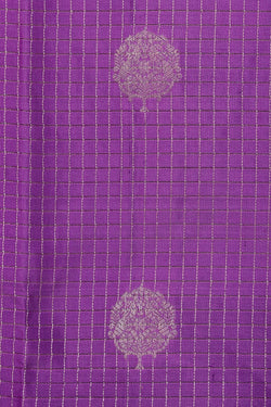 Image of South Silk Kattam Purple Saree