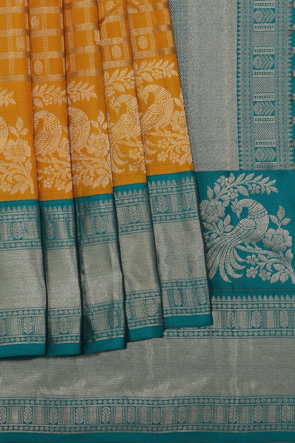 South Silk Kattam Yellow Saree