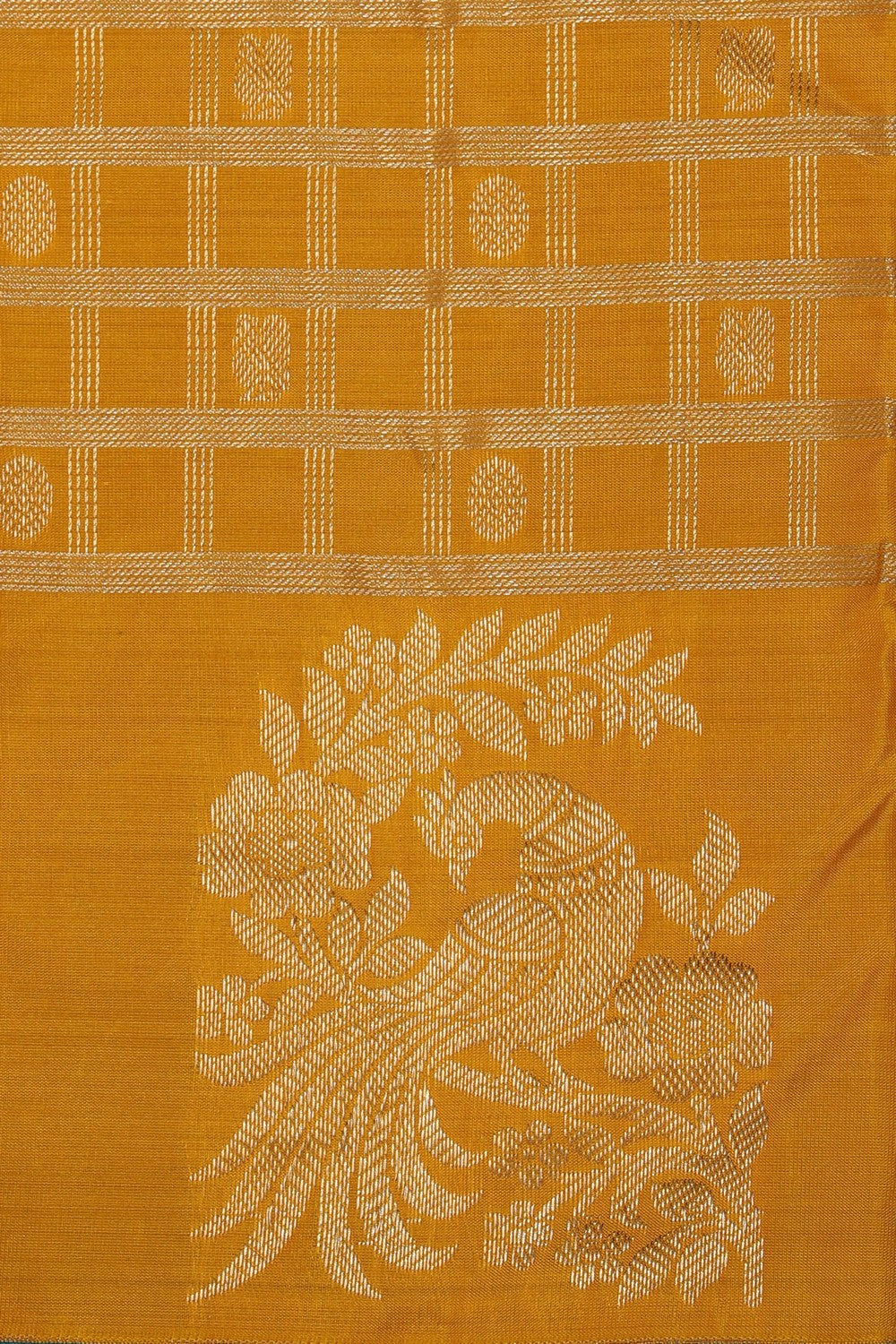 South Silk Kattam Yellow Saree