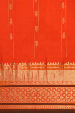 Image of Gadwal Silk Blue Kattam Saree