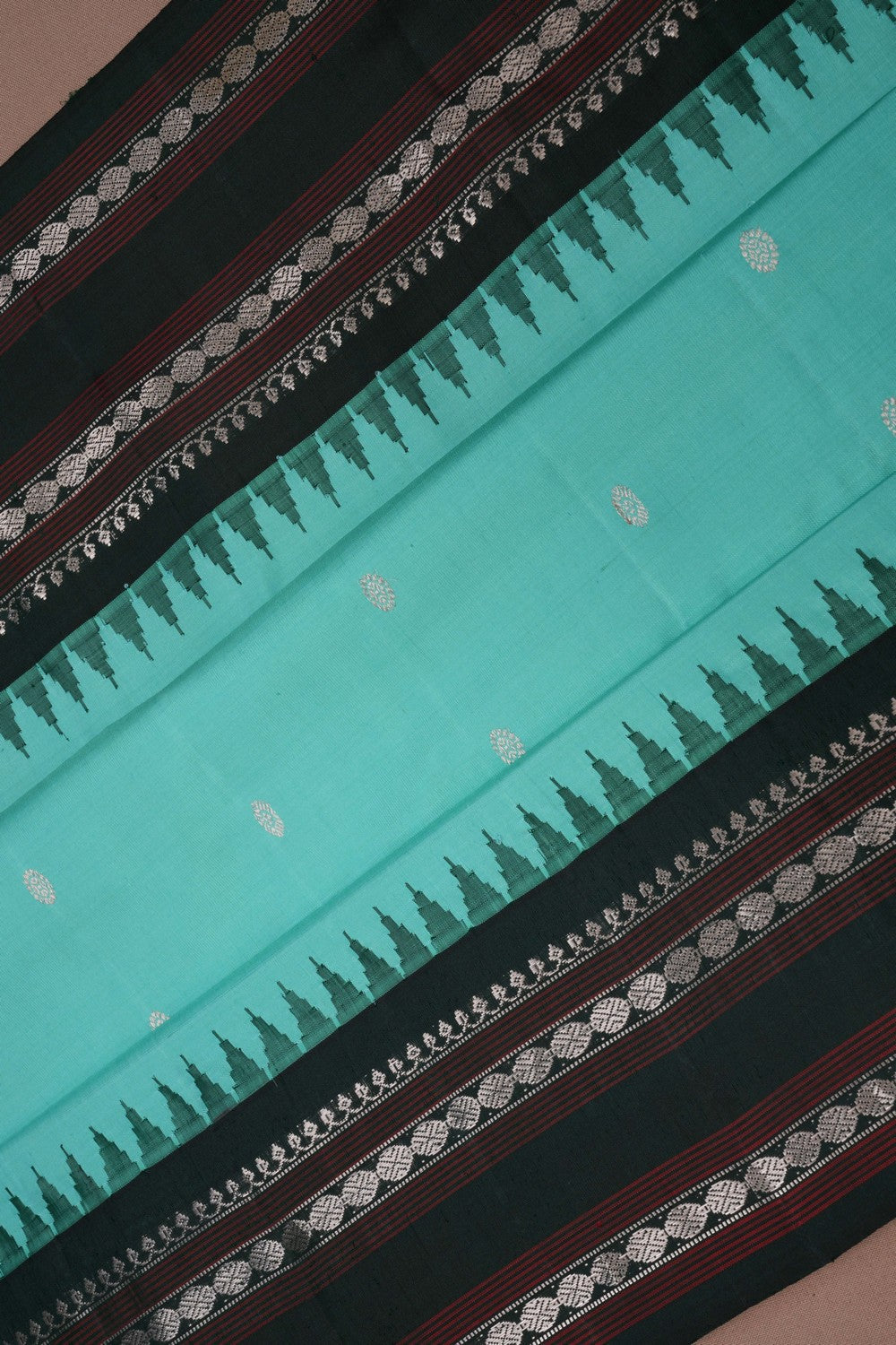 Image of Gadwal Silk Sea Green Saree