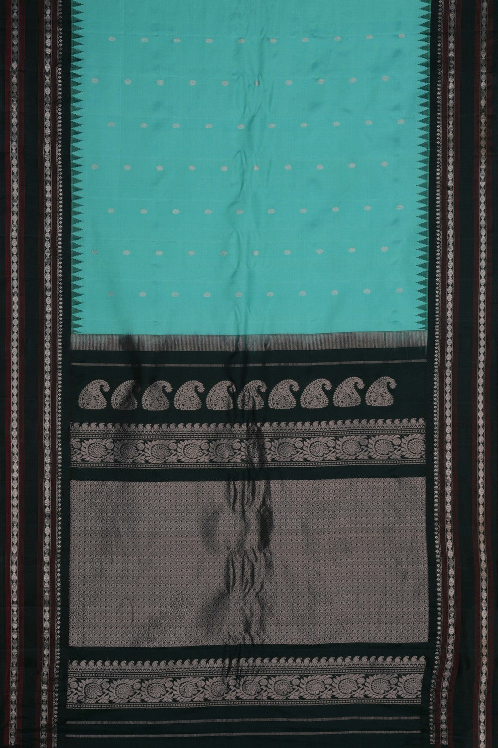 Image of Gadwal Silk Sea Green Saree