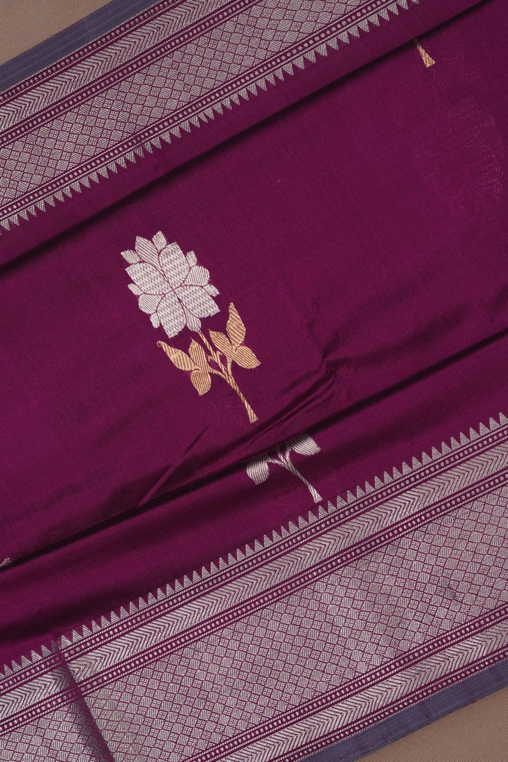 Image of Banarasi Silk Purple Saree