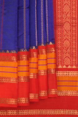 Image of Kuppadam Indigo Blue Saree