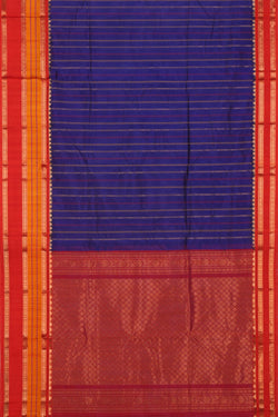 Image of Kuppadam Indigo Blue Saree