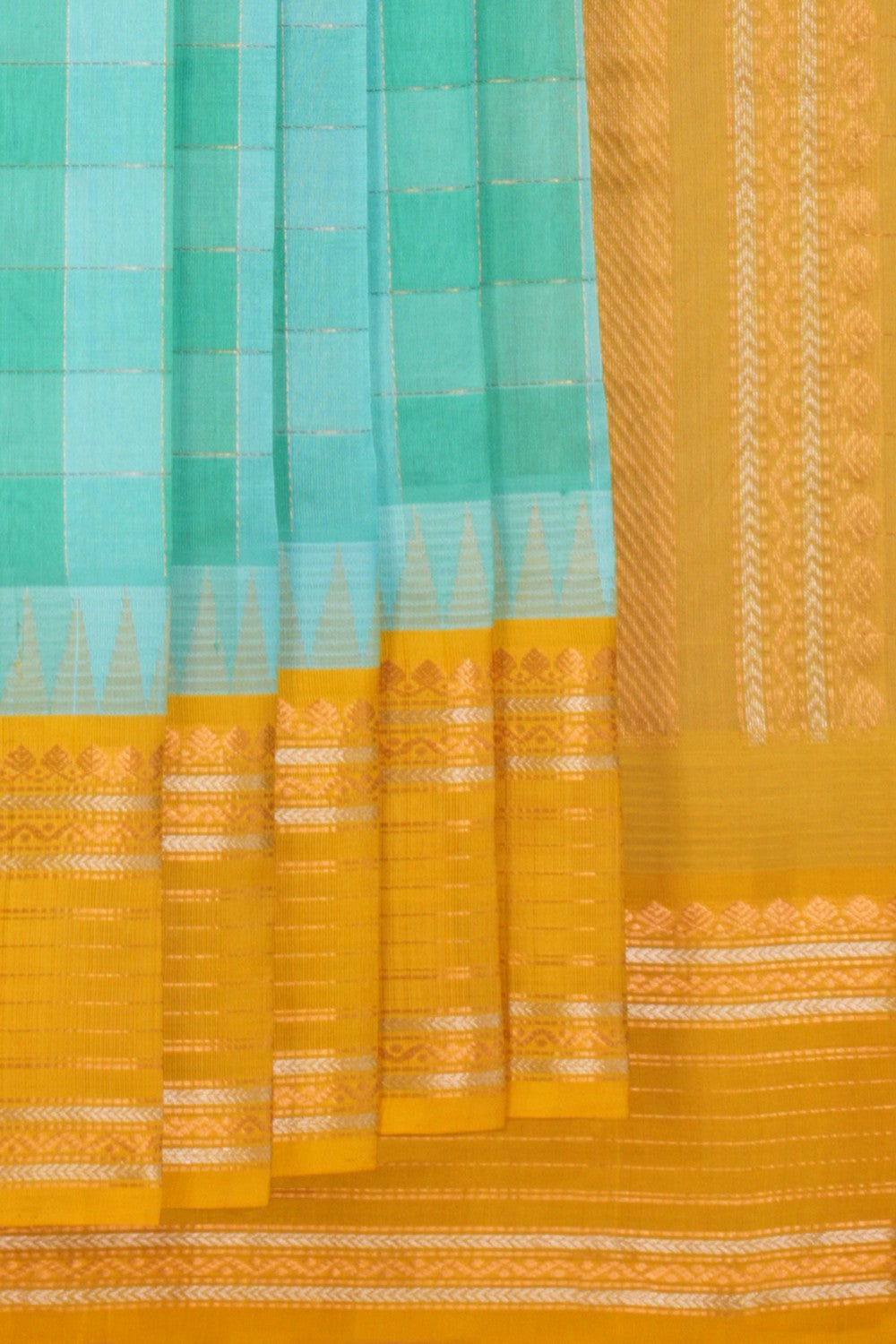 Kuppadam Kattam Sea Blue Saree