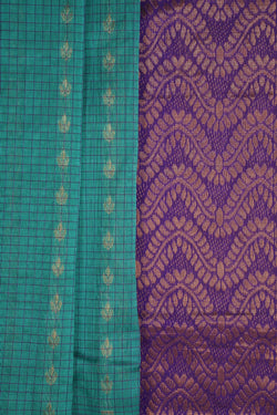 Image of Kuppadam Kattam Sea Green Saree