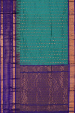 Image of Kuppadam Kattam Sea Green Saree