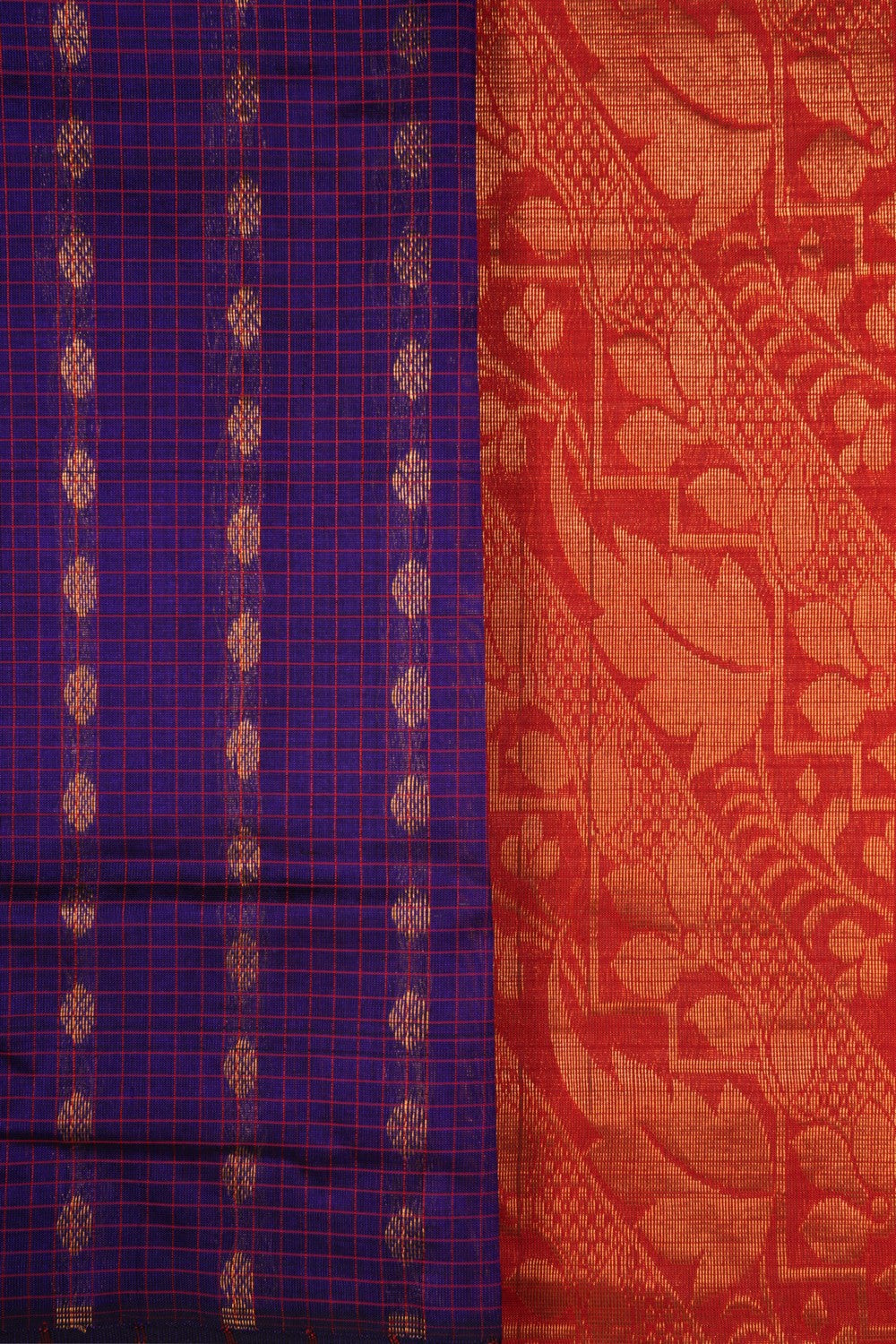 Image of Kuppadam Kattam Purple Saree